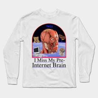 I Miss My Pre-Internet Brain - 90's Y2K School Textbook Design Long Sleeve T-Shirt